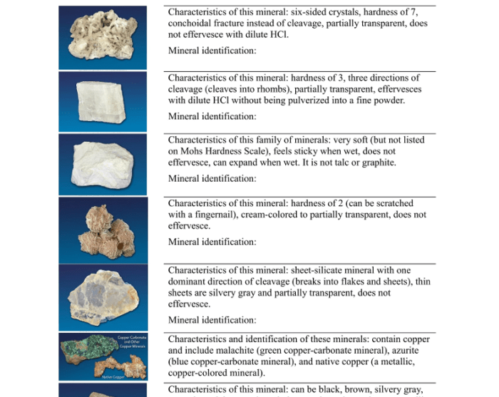 Gizmos mineral identification answer key