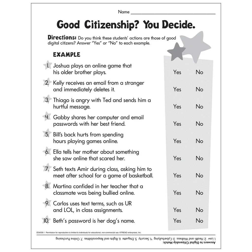 Citizenship just the facts worksheet answer key