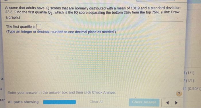 Assume that adults have iq scores that are normally distributed